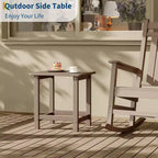 Mesa auxiliar cuadrada de HDPE para exteriores - Mesa auxiliar de patio duradera estilo Adirondack para playa, porche - Resistente a la intemperie y fácil de montar