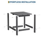 Mesa auxiliar cuadrada de HDPE para exteriores - Mesa auxiliar de patio duradera estilo Adirondack para playa, porche - Resistente a la intemperie y fácil de montar