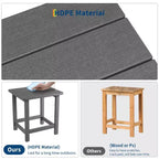 Mesa auxiliar cuadrada de HDPE para exteriores - Mesa auxiliar de patio duradera estilo Adirondack para playa, porche - Resistente a la intemperie y fácil de montar