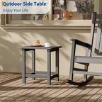 Mesa auxiliar cuadrada de HDPE para exteriores - Mesa auxiliar de patio duradera estilo Adirondack para playa, porche - Resistente a la intemperie y fácil de montar