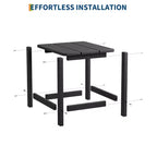 Mesa auxiliar cuadrada de HDPE para exteriores - Mesa auxiliar de patio duradera estilo Adirondack para playa, porche - Resistente a la intemperie y fácil de montar