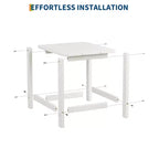 Mesa auxiliar cuadrada de HDPE para exteriores - Mesa auxiliar de patio duradera estilo Adirondack para playa, porche - Resistente a la intemperie y fácil de montar