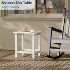 Mesa auxiliar cuadrada de HDPE para exteriores - Mesa auxiliar de patio duradera estilo Adirondack para playa, porche - Resistente a la intemperie y fácil de montar