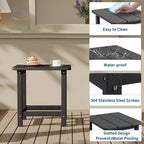 Mesa auxiliar cuadrada de HDPE para exteriores - Mesa auxiliar de patio duradera estilo Adirondack para playa, porche - Resistente a la intemperie y fácil de montar