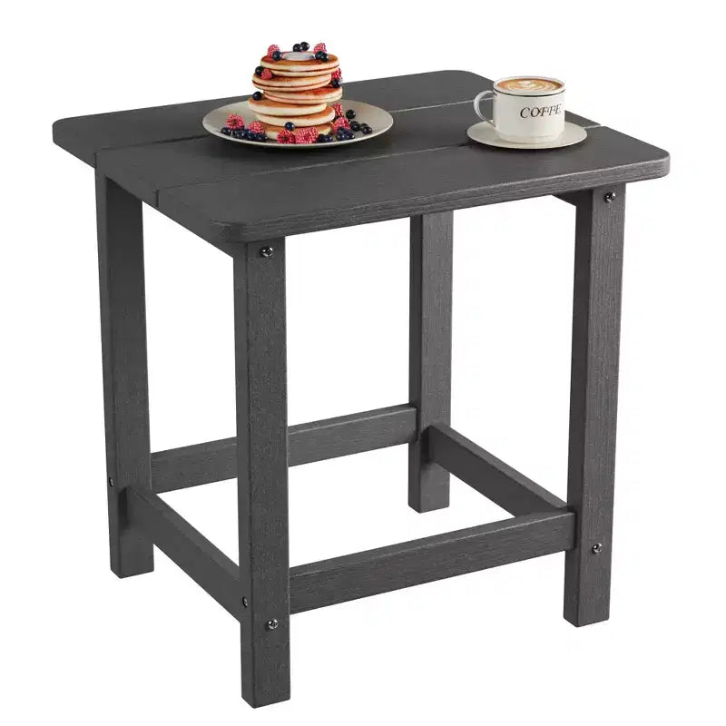 Mesa auxiliar cuadrada de HDPE para exteriores - Mesa auxiliar de patio duradera estilo Adirondack para playa, porche - Resistente a la intemperie y fácil de montar