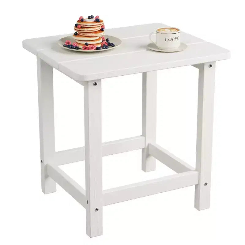 Mesa auxiliar cuadrada de HDPE para exteriores - Mesa auxiliar de patio duradera estilo Adirondack para playa, porche - Resistente a la intemperie y fácil de montar