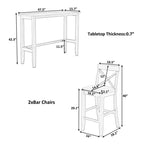 Juego de mesa de comedor de madera Okak Farmhouse y sillas para desayunador, juego de comedor rectangular para cocina, comedor