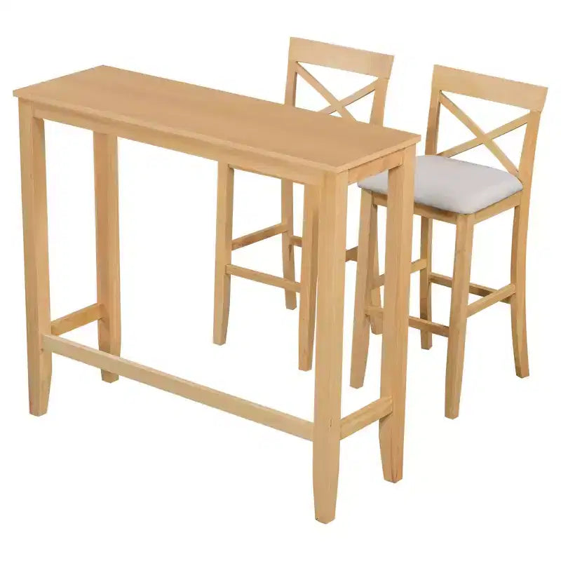 Juego de mesa de comedor de madera Okak Farmhouse y sillas para desayunador, juego de comedor rectangular para cocina, comedor