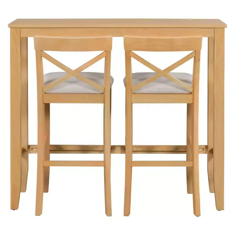 Juego de mesa de comedor de madera Okak Farmhouse y sillas para desayunador, juego de comedor rectangular para cocina, comedor