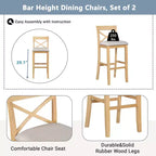 Juego de mesa de comedor de madera Okak Farmhouse y sillas para desayunador, juego de comedor rectangular para cocina, comedor