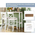 Juego de mesa de comedor de madera Okak Farmhouse y sillas para desayunador, juego de comedor rectangular para cocina, comedor