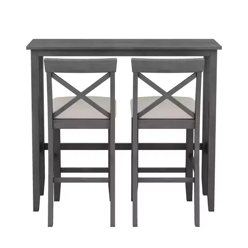 Juego de mesa de comedor de madera Okak Farmhouse y sillas para desayunador, juego de comedor rectangular para cocina, comedor