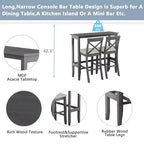 Juego de mesa de comedor de madera Okak Farmhouse y sillas para desayunador, juego de comedor rectangular para cocina, comedor