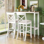 Okak Farmhouse Wood Bar Height Dining Table Set & Breakfast Nook Chairs,Rectangular Dinette Set for Kitchen,Dining Room