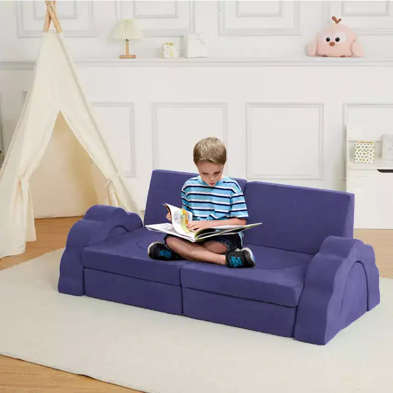 Juego de sofá de juego modular de 11 piezas para niños, sofá seccional para niños, adecuado para niños y niñas, aplicable a la habitación de los niños y al dormitorio.