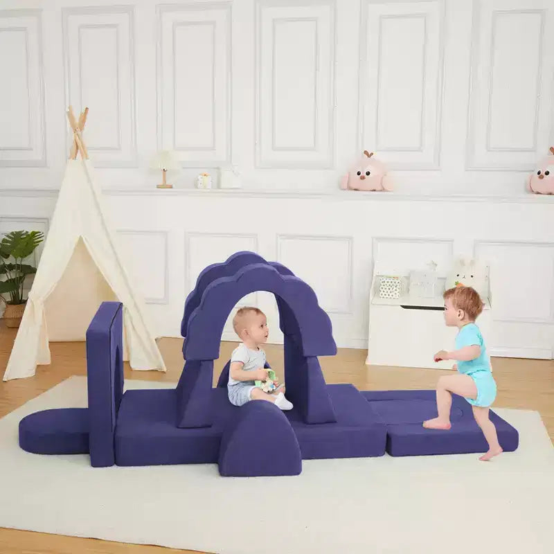 Juego de sofá de juego modular de 11 piezas para niños, sofá seccional para niños, adecuado para niños y niñas, aplicable a la habitación de los niños y al dormitorio.