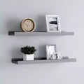 Frame Ledge Shelf Set of 2 Gray MDF Small Wall mounting