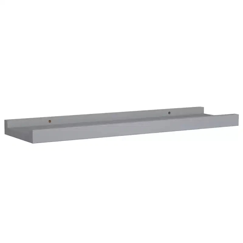 Juego de 2 estantes de repisa de marco de MDF gris pequeños para montaje en pared
