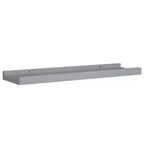 Juego de 2 estantes de repisa de marco de MDF gris pequeños para montaje en pared