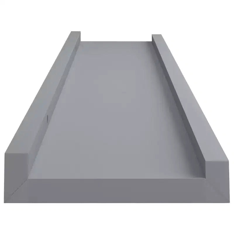Juego de 2 estantes de repisa de marco de MDF gris pequeños para montaje en pared