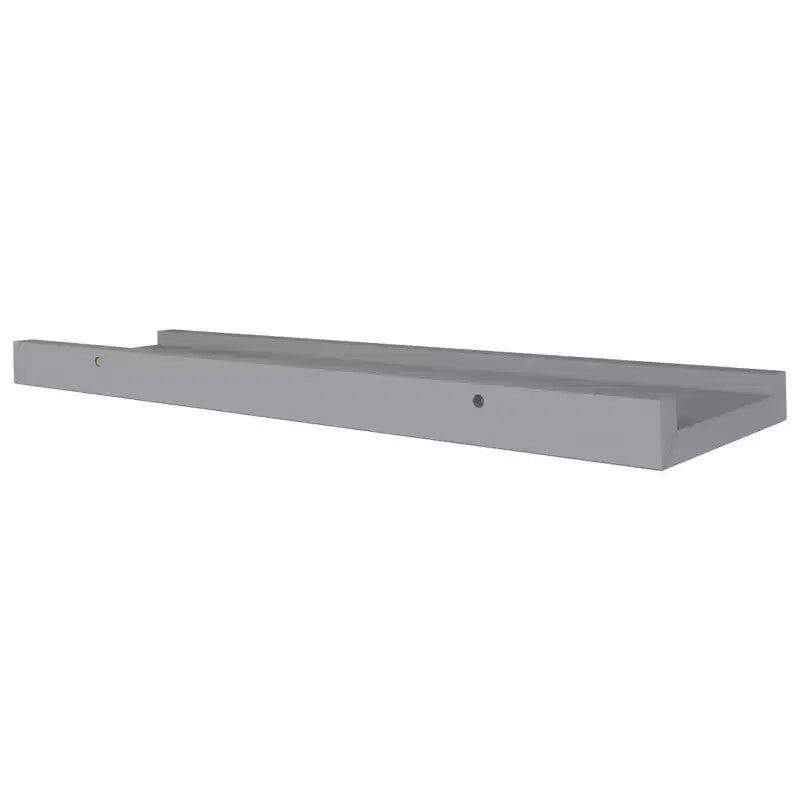 Juego de 2 estantes de repisa de marco de MDF gris pequeños para montaje en pared