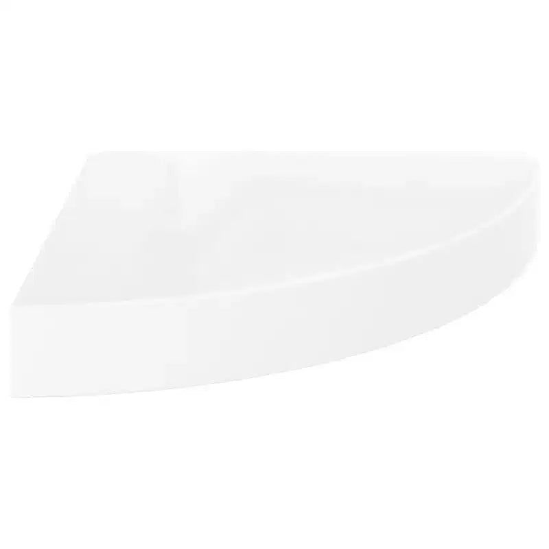 Estantería de esquina Blanco alto brillo MDF nido de abeja, metal 25 cm