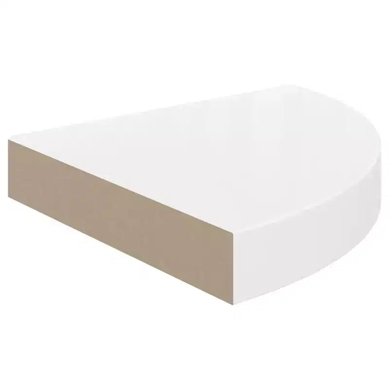 Estantería de esquina Blanco alto brillo MDF nido de abeja, metal 25 cm
