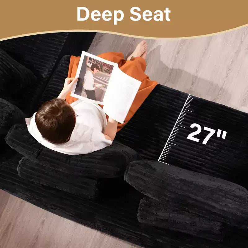 Sofá seccional modular HOMLUX, sofá tapizado en forma de U, sofás minimalistas modernos para sala de estar, sofá esquinero de asiento profundo de combinación libre