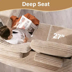 Sofá seccional modular HOMLUX, sofá tapizado en forma de U, sofás minimalistas modernos para sala de estar, sofá esquinero de asiento profundo de combinación libre