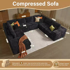 Sofá seccional modular HOMLUX, sofá tapizado en forma de U, sofás minimalistas modernos para sala de estar, sofá esquinero de asiento profundo de combinación libre