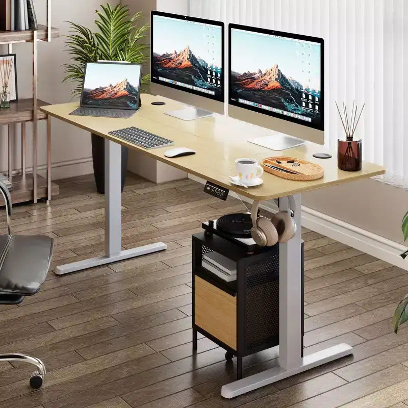 Escritorio de oficina Celebalcony de 63'' de altura ajustable, estación de trabajo de computadora con 2 botones preestablecidos de memoria