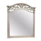 Espejo de cómoda Royal Hampton, madera de pino plateado antiguo, detalle de marco moldeado, 37x41