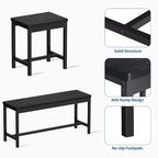 Juego de comedor extensible de 5 piezas para 4-8 personas, 2 bancos y 2 taburetes, juego de muebles de comedor modernos, fácil montaje