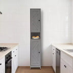 Mueble de Baño Alto con Cajón y Estantes Ajustables, Organizador de Almacenamiento de Pie de 170 cm para Baño, Cocina, Pasillo
