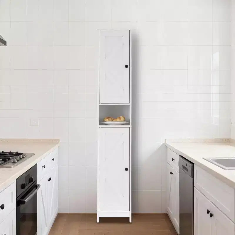 Mueble de Baño Alto con Cajón y Estantes Ajustables, Organizador de Almacenamiento de Pie de 170 cm para Baño, Cocina, Pasillo
