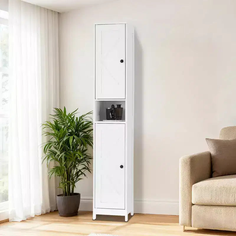 Mueble de Baño Alto con Cajón y Estantes Ajustables, Organizador de Almacenamiento de Pie de 170 cm para Baño, Cocina, Pasillo