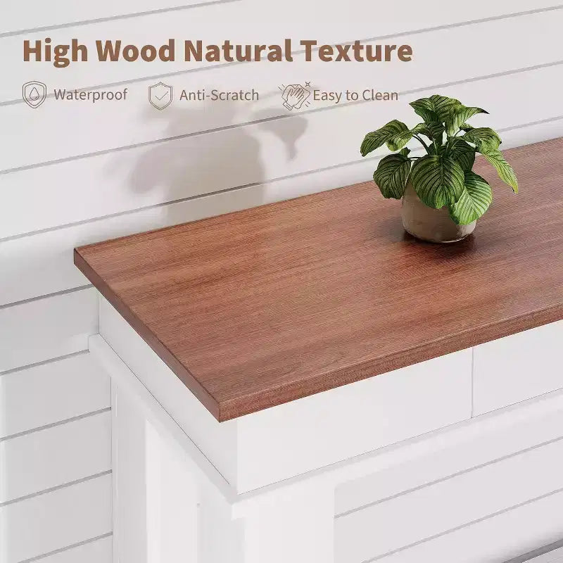 Mesa consola larga de 54 pulgadas, mesa de entrada de madera con 2 cajones y estante de almacenamiento abierto, mesa para recibidor, pasillo, sala de estar