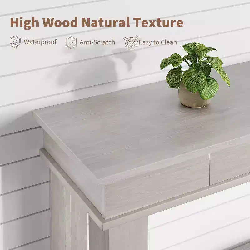 Mesa consola larga de 54 pulgadas, mesa de entrada de madera con 2 cajones y estante de almacenamiento abierto, mesa para recibidor, pasillo, sala de estar