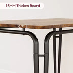 Juego de comedor de 5 piezas, juego de mesa de comedor para cocina para 4 personas, mesa cuadrada, estructura de metal, tablero de MDF, sillas tapizadas, fácil montaje, para el hogar