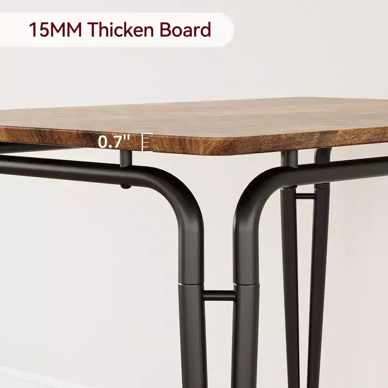 Juego de comedor de 5 piezas, juego de mesa de comedor para cocina para 4 personas, mesa cuadrada, estructura de metal, tablero de MDF, sillas tapizadas, fácil montaje, para el hogar