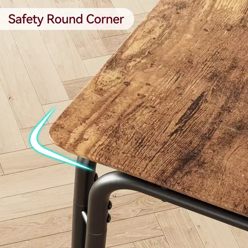 Juego de comedor de 5 piezas, juego de mesa de comedor para cocina para 4 personas, mesa cuadrada, estructura de metal, tablero de MDF, sillas tapizadas, fácil montaje, para el hogar