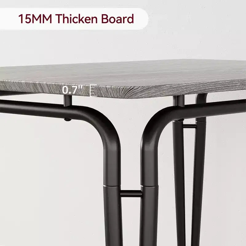 Juego de comedor de 5 piezas, juego de mesa de comedor para cocina para 4 personas, mesa cuadrada, estructura de metal, tablero de MDF, sillas tapizadas, fácil montaje, para el hogar