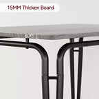 Juego de comedor de 5 piezas, juego de mesa de comedor para cocina para 4 personas, mesa cuadrada, estructura de metal, tablero de MDF, sillas tapizadas, fácil montaje, para el hogar