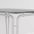 Juego de comedor de 5 piezas, juego de mesa de comedor para cocina para 4 personas, mesa cuadrada, estructura de metal, tablero de MDF, sillas tapizadas, fácil montaje, para el hogar