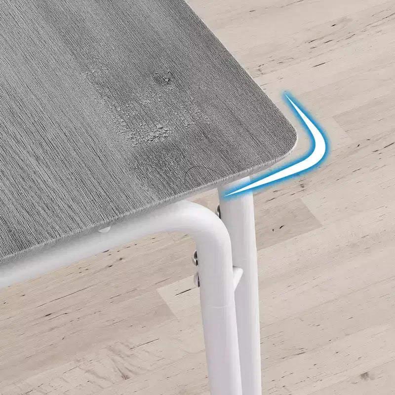 Juego de comedor de 5 piezas, juego de mesa de comedor para cocina para 4 personas, mesa cuadrada, estructura de metal, tablero de MDF, sillas tapizadas, fácil montaje, para el hogar