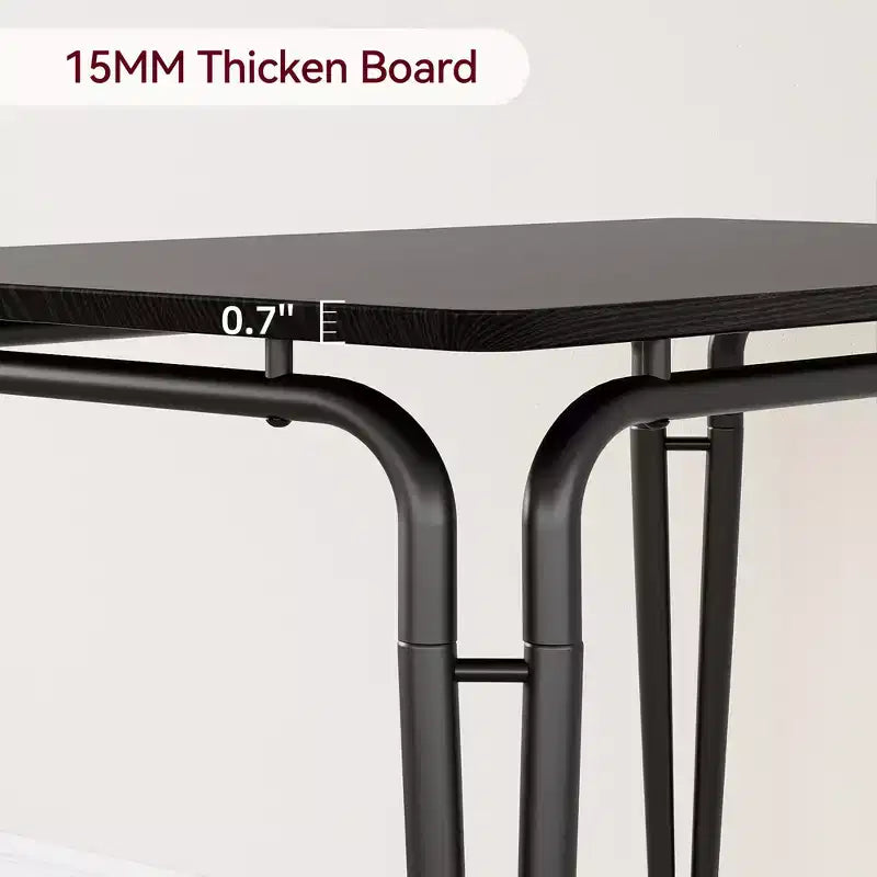 Juego de comedor de 5 piezas, juego de mesa de comedor para cocina para 4 personas, mesa cuadrada, estructura de metal, tablero de MDF, sillas tapizadas, fácil montaje, para el hogar