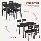 Juego de comedor de 5 piezas, juego de mesa de comedor para cocina para 4 personas, mesa cuadrada, estructura de metal, tablero de MDF, sillas tapizadas, fácil montaje, para el hogar