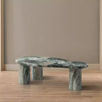 Meridian Furniture Mesa de Centro Sassari de Concreto con Acabado de Mármol Verde