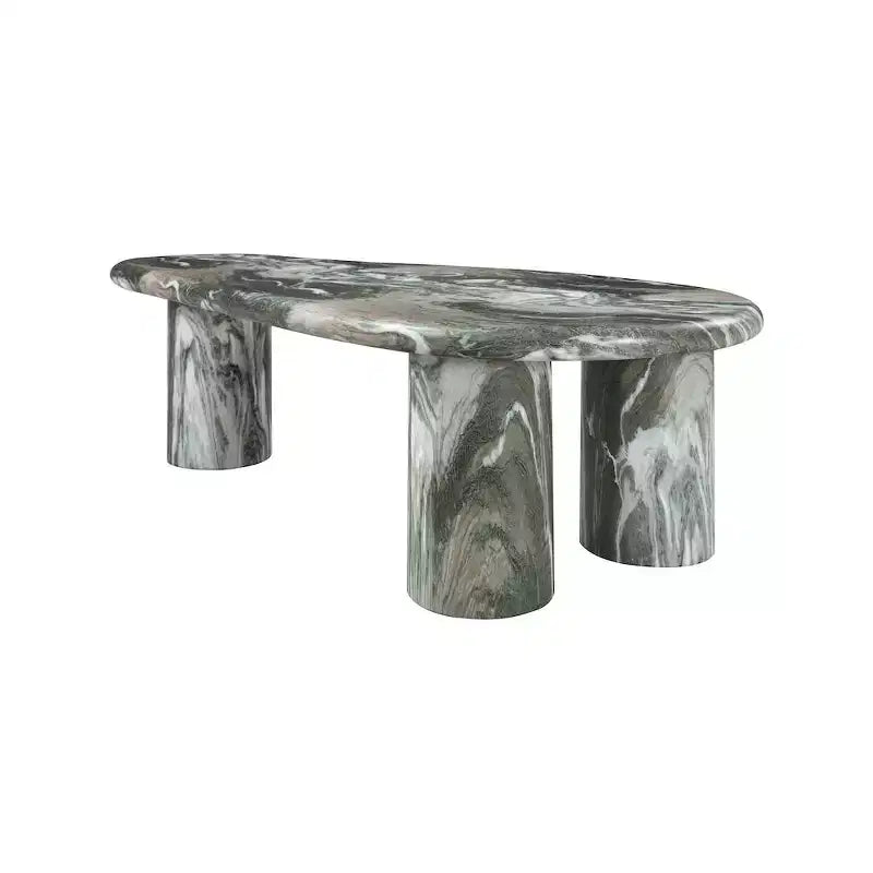 Meridian Furniture Mesa de Centro Sassari de Concreto con Acabado de Mármol Verde