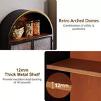 Bekrvio Mueble de Baño de Pared con Arco y Puertas de Cristal, Armario Flotante de Metal Completamente Ensamblado para Colocar Sobre el Inodoro